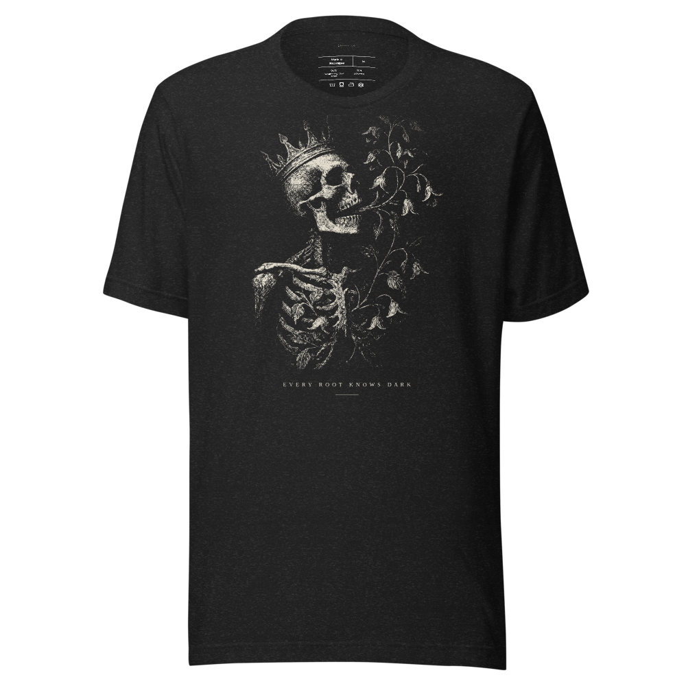 Graphic Tee Noir Death Bloom | Chiaroscuro Streetwear Shirt, Vintage Aesthetic Unisex Tee, Dark Art Gift for Him Her