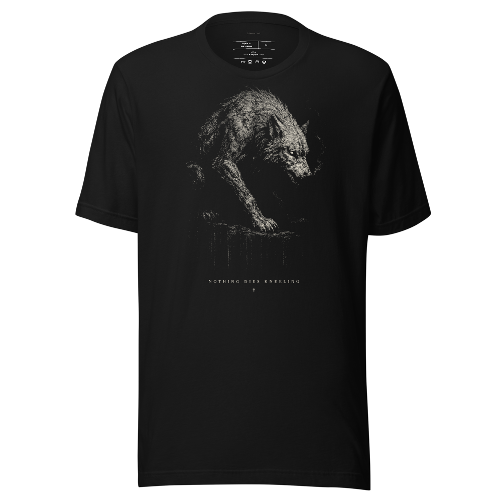 Dire Wolf Graphic Tee | Chiaroscuro Streetwear Shirt, Vintage Bootleg Style, Dark Art Unisex T-Shirt, Gothic Gift for Him or Her