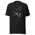 Chiaroscuro graphic tee, black streetwear t-shirt, unisex vintage aesthetic shirt, etching art drip tee, gift for him or her
