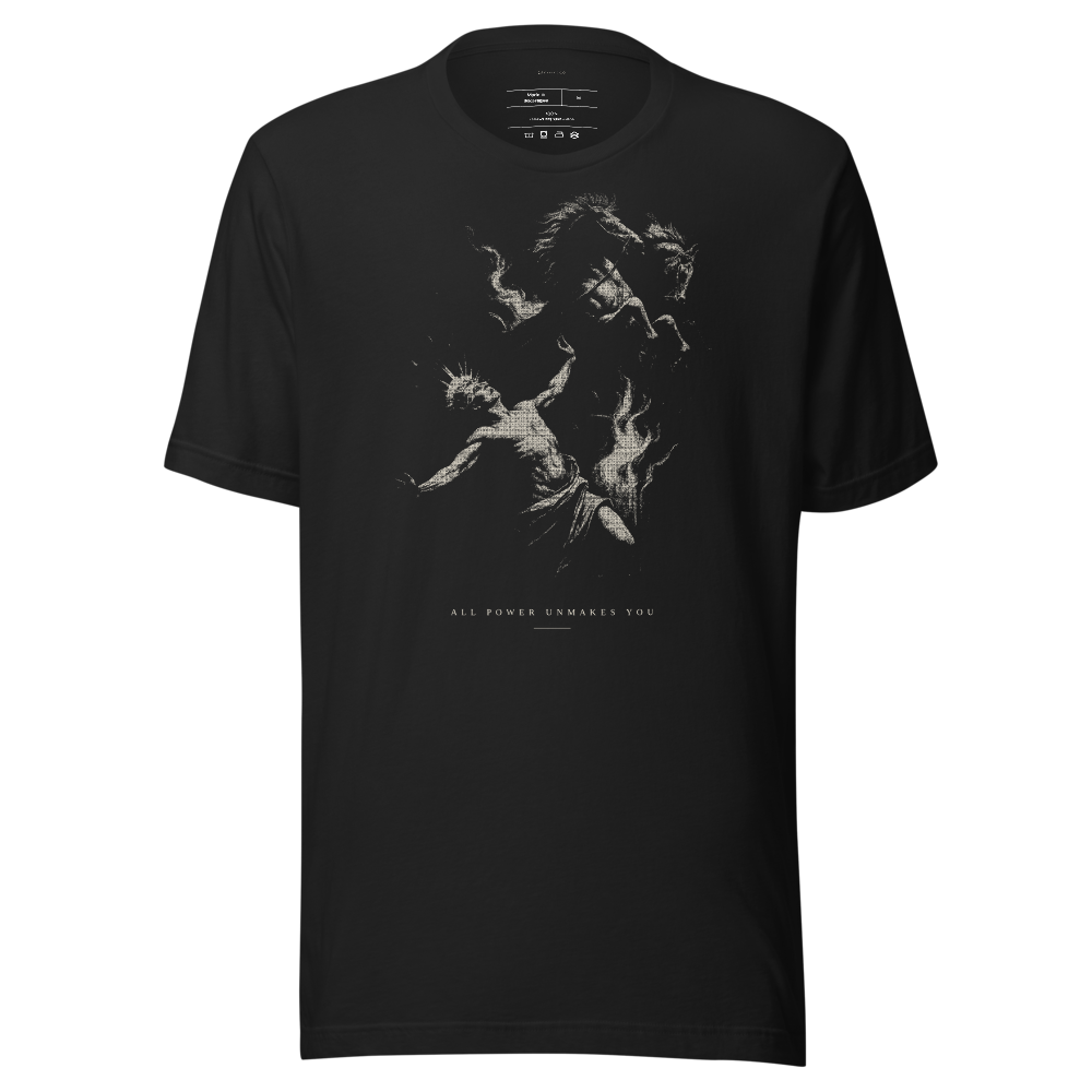 Chiaroscuro graphic tee, black streetwear t-shirt, unisex vintage aesthetic shirt, etching art drip tee, gift for him or her