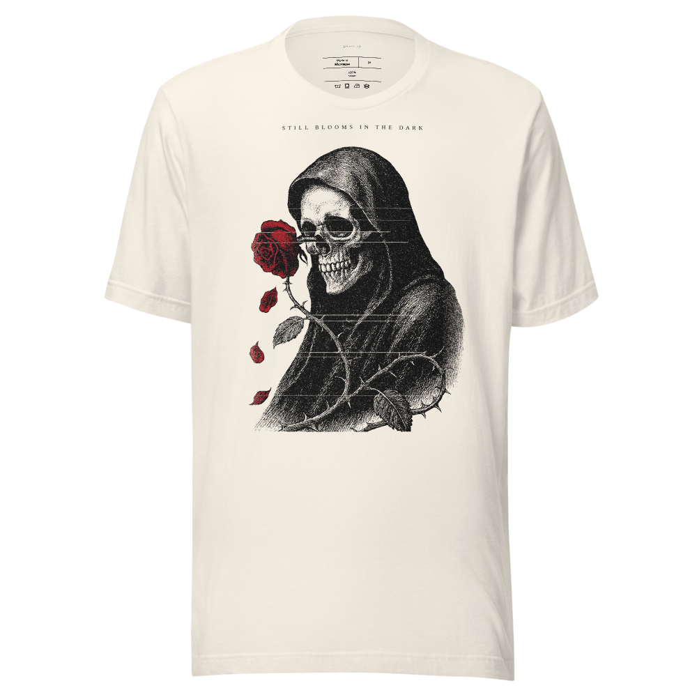 Botanical Engraving Graphic Tee | Thorn Rose Unisex Streetwear Shirt | Vintage Aesthetic T-Shirt, Gift for Him or Her, Black Tee