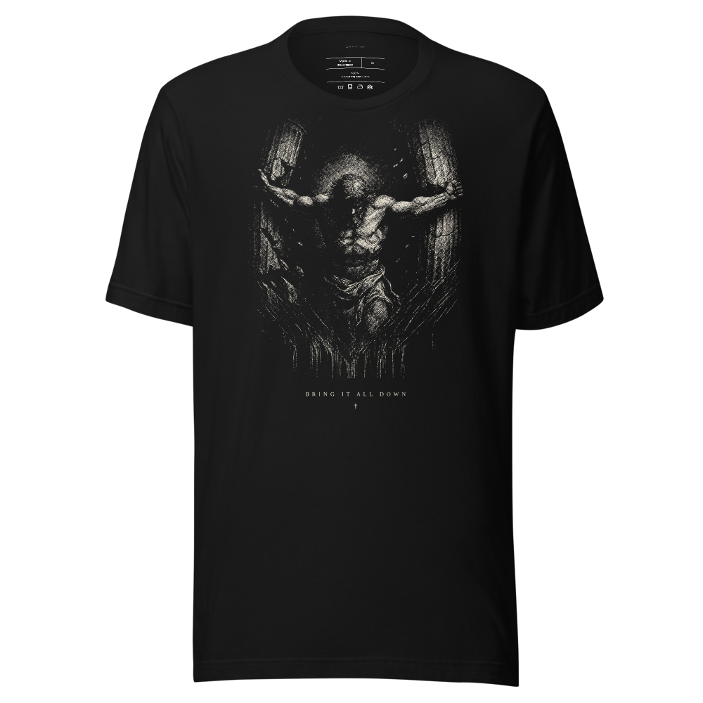 Graphic Tee Black Monochrome Etching Streetwear | Vintage 90s Style Unisex T-Shirt | Dark Art Aesthetic | Gift for Him Her