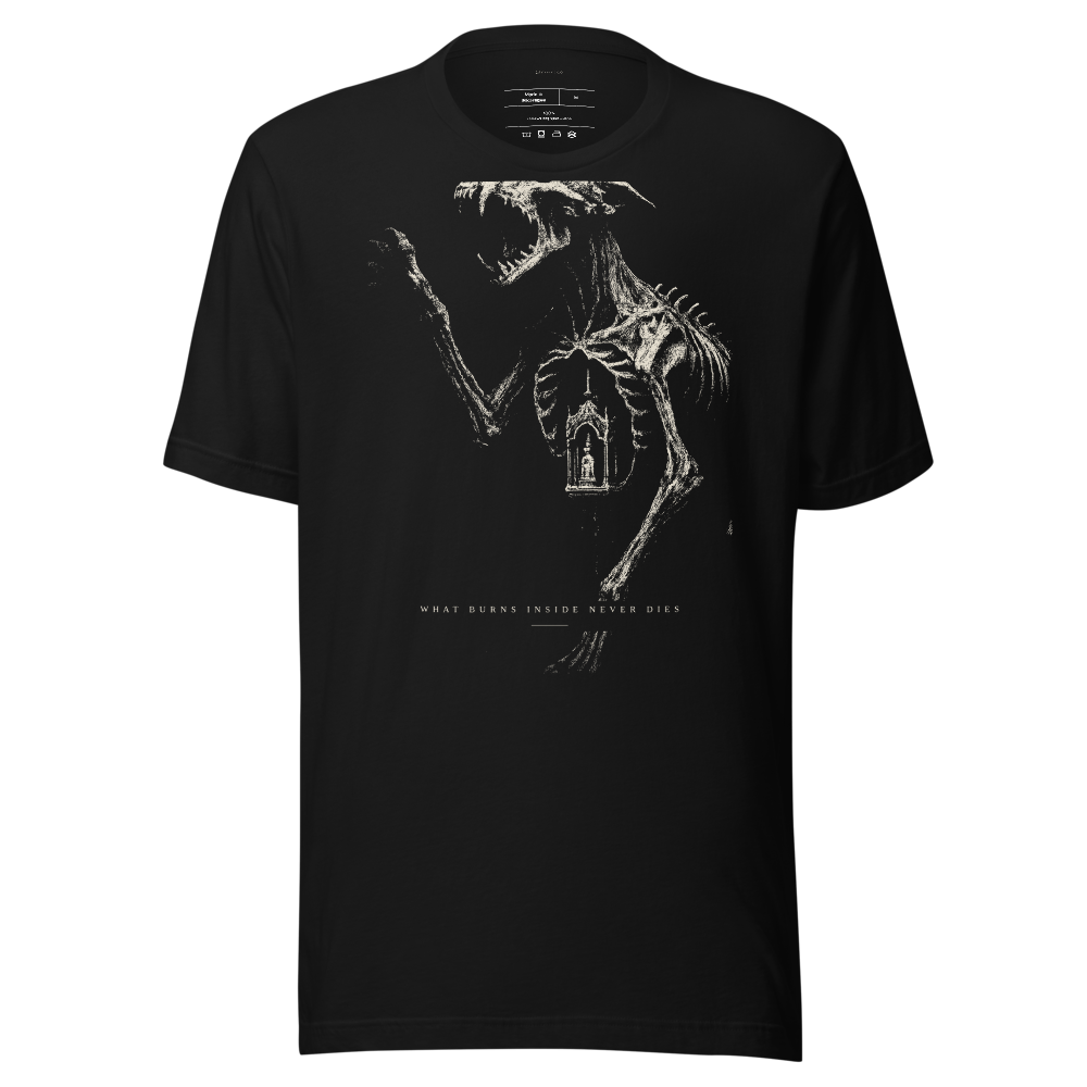 Graphic tee chiaroscuro dissolution print, unisex black heavyweight streetwear shirt, vintage aesthetic, gift for him or her