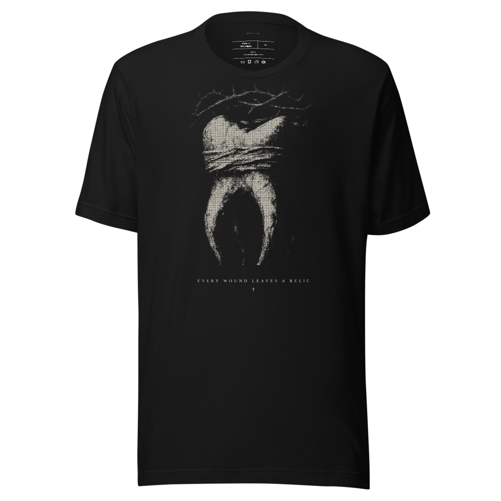 Graphic Tee Saint Relic Noir | Baroque Chiaroscuro Streetwear, Vintage Bootleg Style, Unisex Aesthetic Shirt, Gift for Him Her