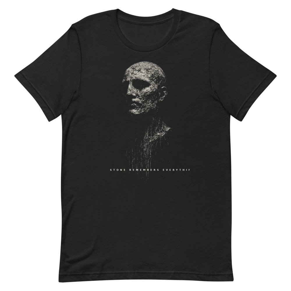 Graphic Tee Drowned Colossus Noir | Textured Etching Streetwear Shirt | Vintage Aesthetic Unisex Tee | Gift for Him Her