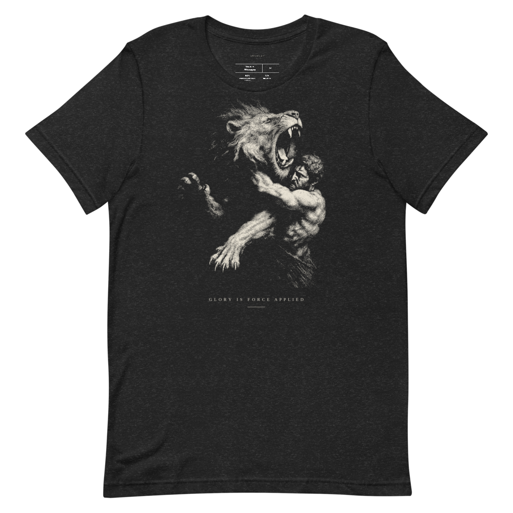 Nemean Lion Graphic Tee | Vintage Engraving Ink Wash Streetwear Shirt | Unisex Aesthetic Tee | Gift for Him Her