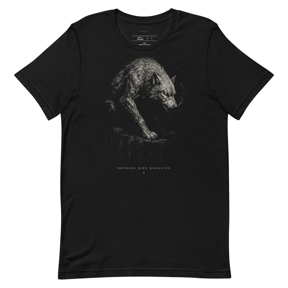 Dire Wolf Graphic Tee | Chiaroscuro Streetwear Shirt, Vintage Bootleg Style, Dark Art Unisex T-Shirt, Gothic Gift for Him or Her