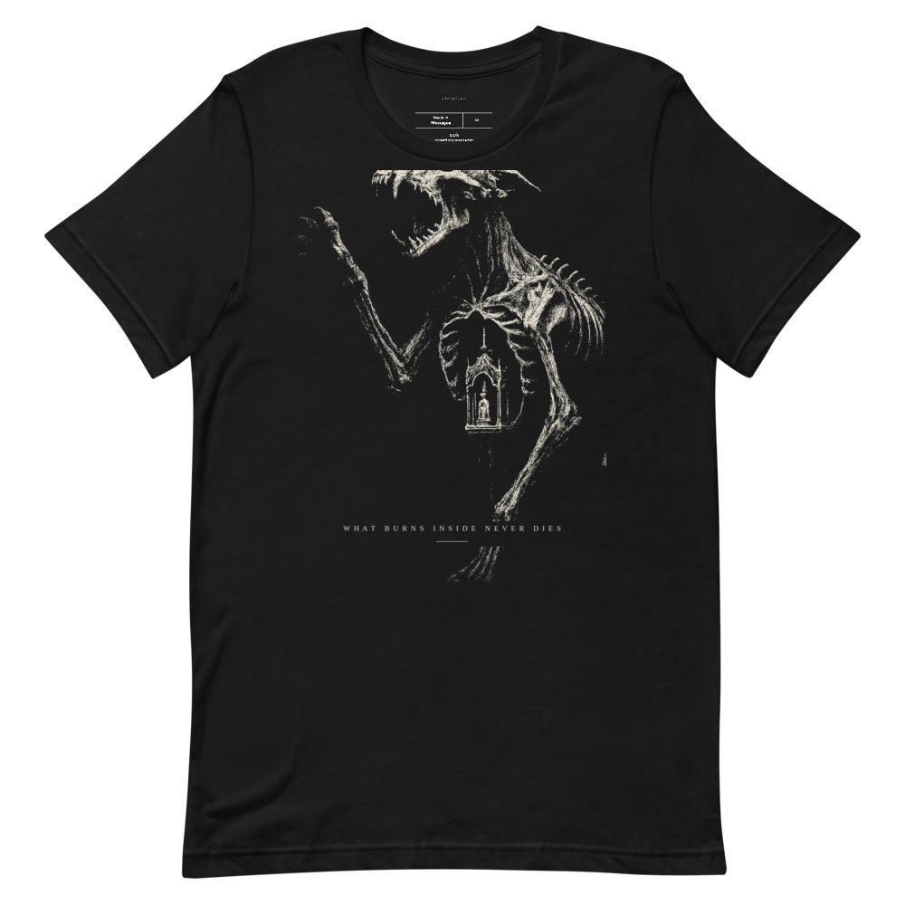 Graphic tee chiaroscuro dissolution print, unisex black heavyweight streetwear shirt, vintage aesthetic, gift for him or her