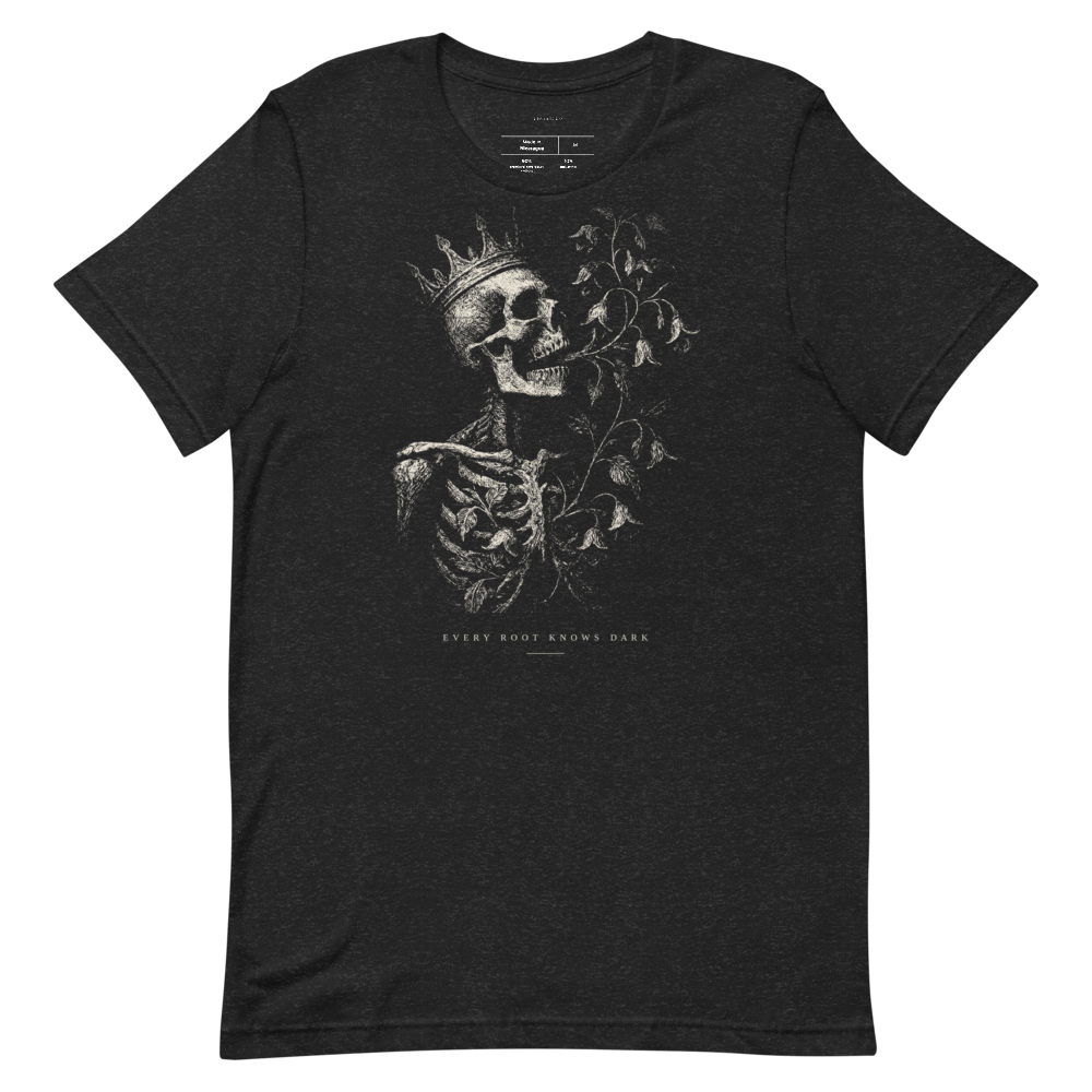 Graphic Tee Noir Death Bloom | Chiaroscuro Streetwear Shirt, Vintage Aesthetic Unisex Tee, Dark Art Gift for Him Her