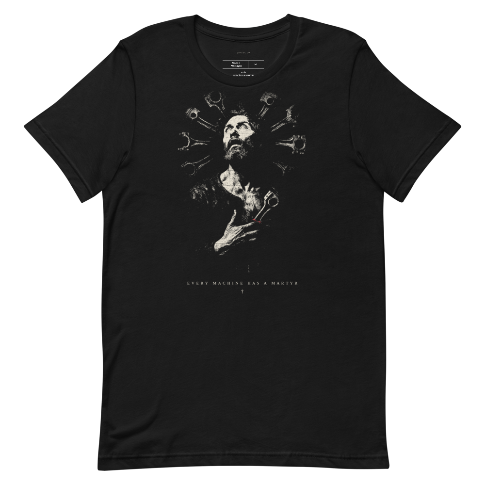 Graphic tee chiaroscuro streetwear shirt, vintage monochrome etching, unisex aesthetic tee, dark industrial art, gift for him her